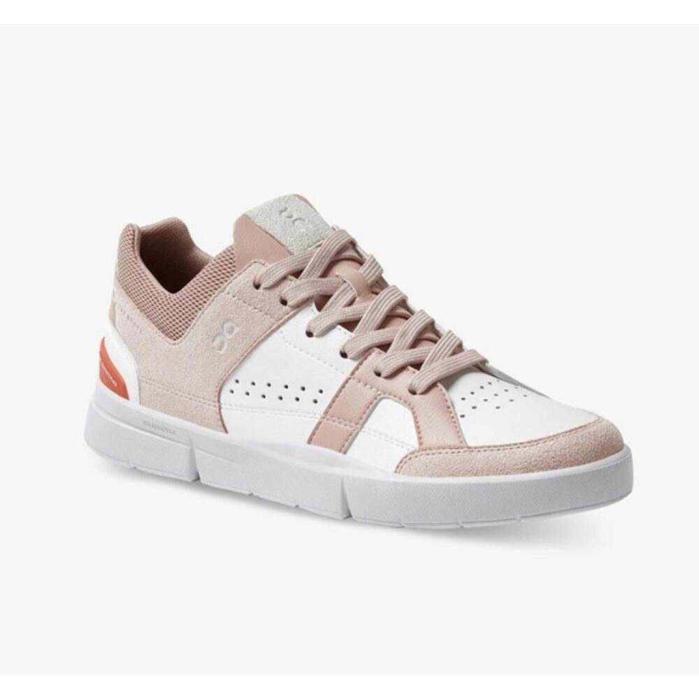 On Cloud On Running Women's The Roger Clubhouse Pink & White Sneakers 10.5